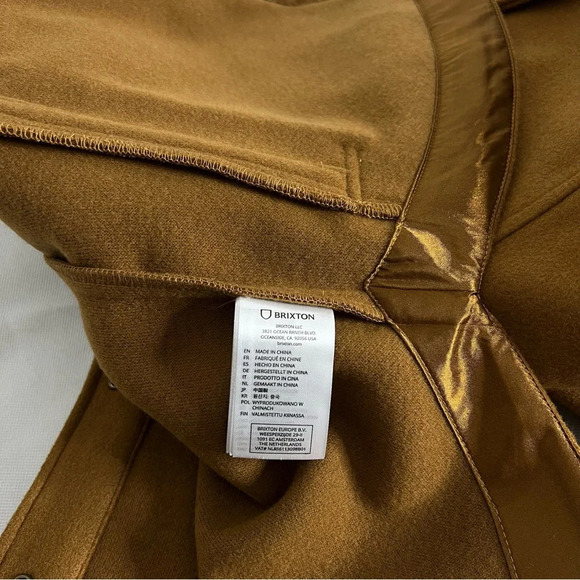 Brixton Durham Shirt Jacket Shacket Washed Copper Brown Size Large Long Sleeve - Picture 9 of 10